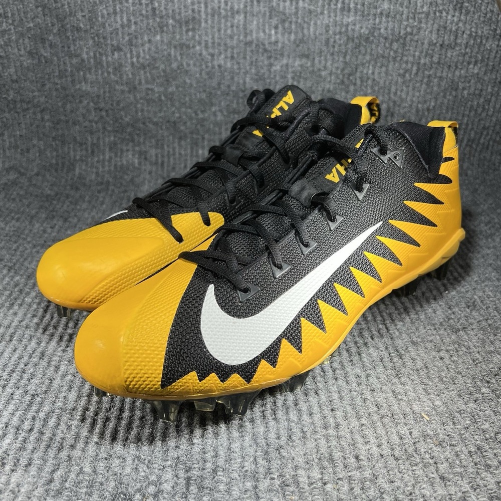 Nike Alpha Menace Pro Low TD Men's Size 14 Black Yellow Football Cleats AJ6606‎